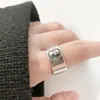 Anillo de Plata Moda Retrato de Reina Cortesana Estilo Vintage, Anillo Negro Versátil de Moda para Índice para Hombres y Mujeres