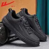Tênis de Skate Masculino HuiLi Masculino 2026 Novo Outono Superfície de Couro Impermeável Tênis Masculino Slip-on Casual Esportivo