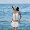 Traje de baño Estilo Ins Bikini Dividido para Mujer Estilo Pure Lust Aguas Termales Coreano Pecho Pequeño Traje de Baño Traje de Baño de Alta Gama para Mujer
