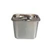 Cuenco cuadrado de acero inoxidable para sabores con tapa Caja para mantener la frescura Frasco sellado para condimentos Cuenco para manteca de cerdo de cocina Caja de almacenamiento comercial para condimentos