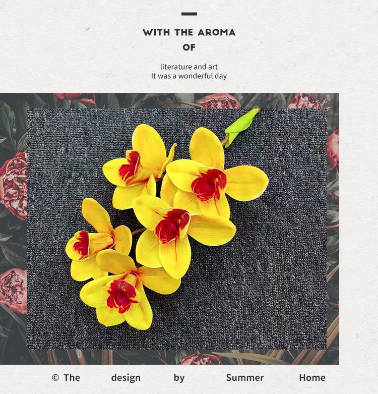 3D5头蕙兰,仿真花束,假花,家居装饰兰花,兰花