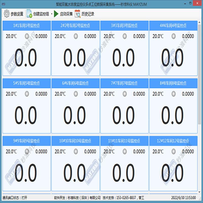 双氧水浓度多点数据采集系统