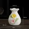 Jarrón Pequeño de Porcelana Blanca Hecho a Mano Arreglo Floral Dispositivo Hidropónico para Flores Jarrón Bolsa de la Suerte Calabaza Decoraciones de Escritorio para Sala de Estar Adornos