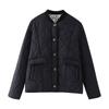 Chaqueta acolchada de algodón informal con cuello alto para mujer, ropa de calle europea y americana, nueva de invierno 2024, W028 6558