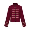 Abrigo corto retro estilo Steampunk con cuello alto para mujer, chaqueta medieval de corte con ribete dorado, disfraz de cosplay para fiesta temática y actuación