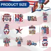 Produto transfronteiriço mais vendido da Amazon: Decorações de estrela de madeira vermelha, branca e azul para o Dia da Independência, com cordão, novo estilo para festas americanas