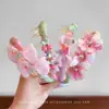 Diadema de flor con lazo para niños para arreglar flecos y cabello suelto, pinza para el cabello de corona alta para niñas, diadema que no aprieta la cabeza para niñas pequeñas