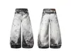 Jeans Estilo Americano com Estampa Digital 3D para Homens e Mulheres Design de Rua com Senso de Moda Calças de Perna Curva Marca Tendência Vibe Calças de Perna Larga Tendência