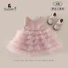 Vestidos de Invierno para Niñas en Stock, Faldas de Malla Engrosadas para Niños Pequeños, Vestidos de Princesa para Bebés, Vestidos Chaleco con Forro de Felpa para Bebés Niñas