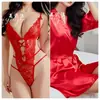 Ropa Interior Sexy Pijama Sexy de Encaje para Mujer Malla Tentación Ropa para el Hogar Cosplay Pasión Uniforme Traje Perspectiva