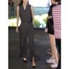 23368 Da Ai Mei Yi Yuan Verano 2026 Nuevo Estilo Moda Ol Chaleco sin Mangas Pantalones de Pierna Ancha de Cintura Alta Conjunto Elegante para Mujer