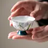 Taza Maestro de Cerámica con Boca de Flor de Lirio del Valle Pintada a Mano, Taza de Té de Cerámica Hecha a Mano para Mujeres, Juego de Té