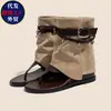 Sandalias tanga de moda retro, nuevo modelo de primavera, botas de estilo desértico con hebillas metálicas, botines cortos romanos de moda con suela plana