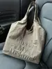 Bolso de Hombro Tipo Tote Coreano Ins Moda Perezosa Bordado Tridimensional, Versátil para Uso Diario, Bolso de Compras Simple y Ligero, Personalizable