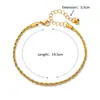 Tobillera Sencilla Estilo Nuevo Europeo y Americano Cadena Tipo Hoja de Figaro Tobillera para Mujer Acero de Titanio Chapado en Oro de 18K Tobillera de Acero Inoxidable Joyería