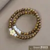 Sándalo Verde Diseño DIY Pulsera de Doble Círculo Estilo Retro Literario Étnico Pulsera de Cuentas de Buda para Pareja Joyería Cultural