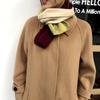 Inverno coreano pequeno cachecol três segmentos bloco de cor malha lã cachecol inverno quente ins estilo bonito menina cachecol