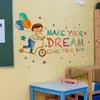 Br4033E "Que Tus Sueños Se Hagan Realidad" Bicicleta Infantil Globo Graffiti Pegatina de Pared Autoadhesiva Pegatina de Decoración para el Hogar