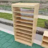 Estantería de Cartón para Estudio de Arte Soporte Móvil Sala de Arte Gabinete de Almacenamiento de Papel de Dibujo de Madera Maciza Estante de Madera Natural Estante de Clasificación de Arte de Pie