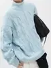 Cárdigan de Punto Retorcido de Cuello Alto Americano Retro para Hombre y Mujer en Otoño Marca de Moda Suelto Casual Chaqueta de Punto con Cremallera