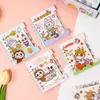Caderno de Desenho Cartoon Labu 100K 60 Folhas Espiral Foil Dourado Páginas para Colorir Etiqueta de Estudante Caderno Planejador Diário