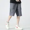 Shorts Cargo de Verão Novos Europeus Transfronteiriços Masculinos Largos Retos com Múltiplos Bolsos Tamanho Plus Casual de Comprimento Médio