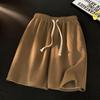 Shorts Waffle Masculino Verão Fino Novo Solto Casual Esportivo Marca Tendência Praia Estilo Americano Calças Comprimento Médio