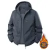 Chaqueta de Forro Polar para Hombre 2026 Otoño Invierno Espesa de Manga Larga Resistente al Viento Chaqueta de Montañismo Ropa de Trabajo Chaqueta con Capucha En Stock