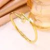 Pulseira de Unha com Design de Coração e Trevo de Quatro Folhas em Aço Inoxidável de Alta Qualidade, Luxuosa, Banho de Ouro 18K, para Mulheres, em Estoque