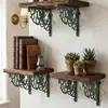 Marco de Soporte de Ángel Triangular Verde y Dorado Estilo Europeo Vintage de Hierro Transfronterizo Decoración de Pared Abstracta Soporte para Estante de Casa Estante de Almacenamiento