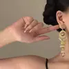 Campanilla de Viento Estilo Retro Industria Pesada Borla Pendientes Largos Exagerados Estilo Étnico Exótico Bohemio Pendientes de Botón Sentido de Alta Gama Joyería para Orejas