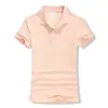 230g 100% Algodón Color Sólido Deseo para Mujer Casual Puro Algodón Polo Manga Corta Personalizado Corte Delgado Estilo Commuter Cuello Camisero