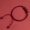 Pulsera de Piedra en Bruto de Cinabrio Natural con Mantra de Seis Palabras, Joyería Tejida con Hilo Rojo para Mujeres y Hombres, Pulsera de la Paz, Pulsera de Cinabrio