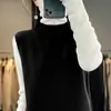 Novedad de Primavera y Otoño Prendas de Primera Línea Chaleco de Cuello Medio Alto Camisa de Punto para Mujer Ropa Interior Ropa Exterior Suéter Pulóver Top