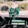 Amante del Dragón Rojo y el Dragón Calavera Regalo para Amante de las Calaveras Decoración Colgante para Coche Colgante para Espejo Retrovisor Accesorios