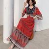 Vestido Estilo Étnico Verano Nuevo Rayón Bordado Cintura Adelgazante Yunnan Xinjiang Vestido de Viaje Mayoreo
