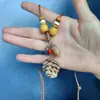 Collar Trenzado de Cuerda con Perlas de Piedra Natural para Mujer, Cadena para Clavícula de Piedra Ojo de Tigre Estilo Chino Nuevo Vintage, Accesorio Largo Colgante para el Cuello con Manchas