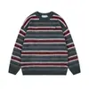 Ropa para Hombre North Boundary Marca de Moda Americana 2025 Otoño e Invierno Nuevo Suéter Rayado de Bloques de Color para Hombre Suéter de Punto de Cuello Redondo