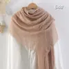 Cachecol de Algodão e Linho Cor Lisa Gaze Fino para Viagem de Férias Proteção Solar Sala com Ar Condicionado Xale Roupa Externa Feminina Novo Estilo 2025