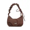 Nuevo Bolso Pequeño Cuadrado de Moda para Mujer Bolso de Hombro Versátil de Nicho Bolso de Axila Bolso de Mano de Mariposa Fresca