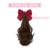 Laço de Cabelo Reto Pente para Rabo de Cavalo Estilo Longo Cabelo Liso Peruca Estilo Pente para Rabo de Cavalo Longo Estilo Laço de Gravata Destacável Reto