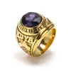 Moda europea y americana anillo de ejército retro joyería para hombre acero inoxidable hip hop Punk soldado Águila anillo de letras en stock