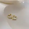Pendientes Retro Simples con Forma de Corazón para Mujer, Estilo Coreano, Selección Popular de Influencers, Versátiles, Únicos, Estilo Minimalista, Pendientes Ins