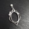 Variedad de portapendientes vacío de 13x18mm S925 plata garra incrustada superficie de huevo DIY ágata Jade Hetian turquesa cera