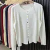 Cárdigan de punto trenzado liso estilo Chanel con cuello redondo para mujer, nueva colección otoño/invierno 2026, suéter de alta gama, prenda exterior casual y versátil