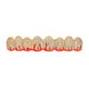 Brackets hip-hop nuevos transfronterizos de Europa y Estados Unidos ocho dientes brackets de llama roja circonita personalidad joyería para disfraz de Halloween