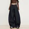 26 nuevos jeans vintage de color original para mujer, anti-decoloración, azul oscuro, estilo americano, pantalones holgados rectos de pierna ancha, admite envío directo