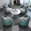Juego de sofá de un asiento y mesa de centro para recepción de hotel, sala de reuniones de clientes, oficina de ventas, salón de belleza, centro comercial, mueble de sala de exposición, gama alta