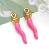 1 Colgante de Verdura Chile de Acero Inoxidable con Recubrimiento Electroforjado al Vacío y Esmalte de Colores Accesorio para Joyería DIY