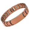 Bestseller transfronteiriço europeu e americano: Pulseira magnética série cobre vermelho antiga, moda vintage, três fileiras de pulseira de casal totalmente magnética removível